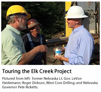 Governor Ricketts and former Lt. Gov. LeVon Heidemann Touring the Elk Creek Project site