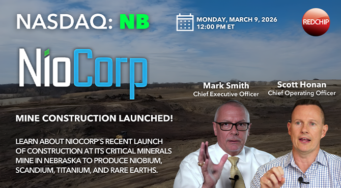 NioCorp to Host Live Webinar on Construction of  Elk Creek Critical Minerals Project Mine Portal